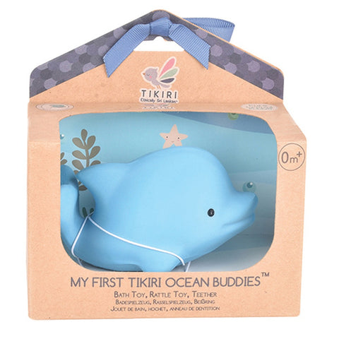 Gift Boxed Dolphin - Natural Rubber Rattle & Bath Toy